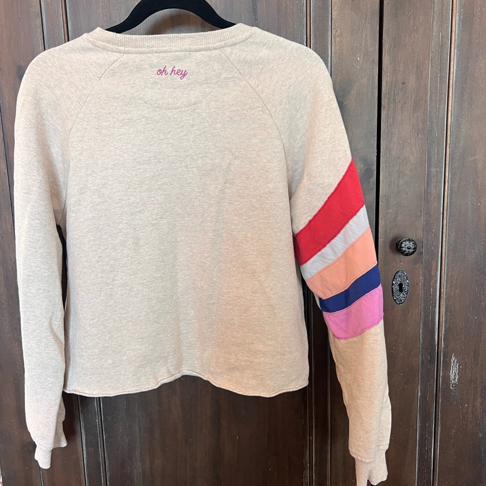 Marine Layer Cream Wavy Stripe Sweatshirt - Picture 3 of 3